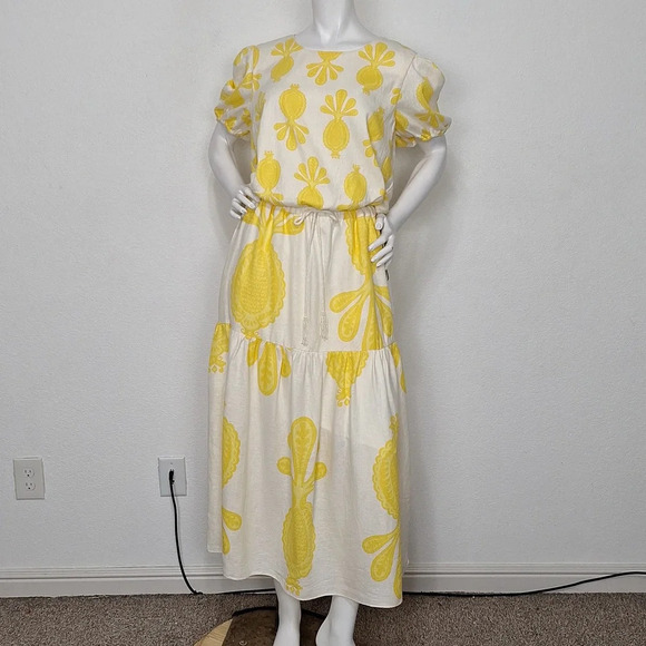 Cupcakes & Cashmere Coquette "NEW" Bohemian Linen Blend Cottagecore Skirt Set L - Picture 1 of 10